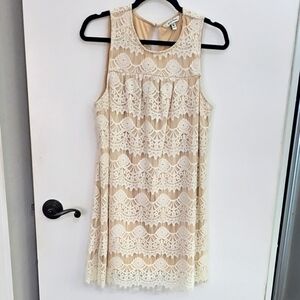 Speechless Cream Lace Mini Dress